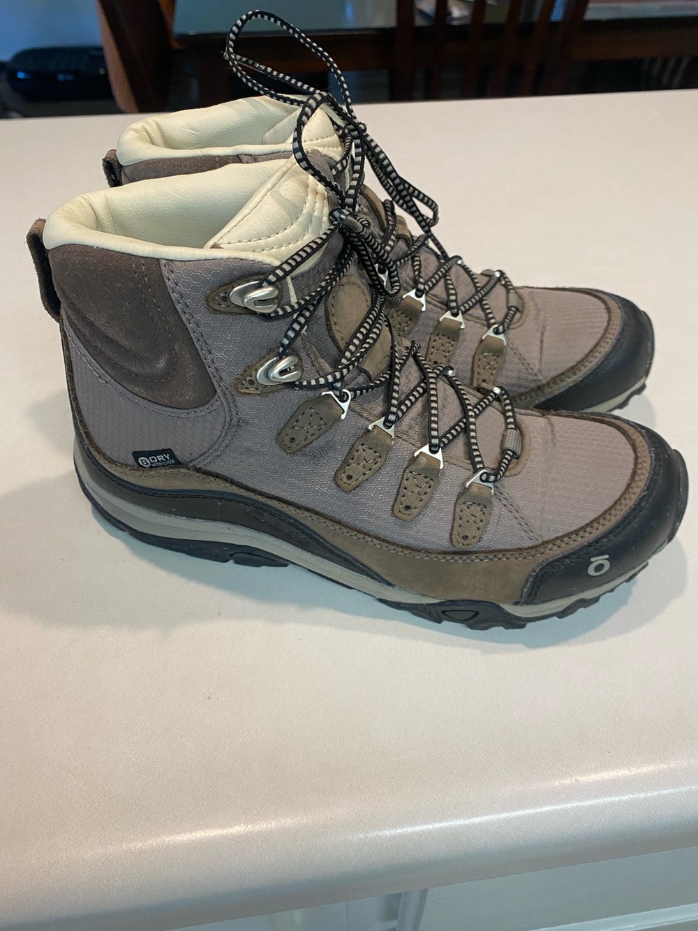 OBOZ JUNIPER MID B-DRY OUTDOORS WATERPROOF HIKING BOOT NEUTRAL BROWNS SZ 7.5